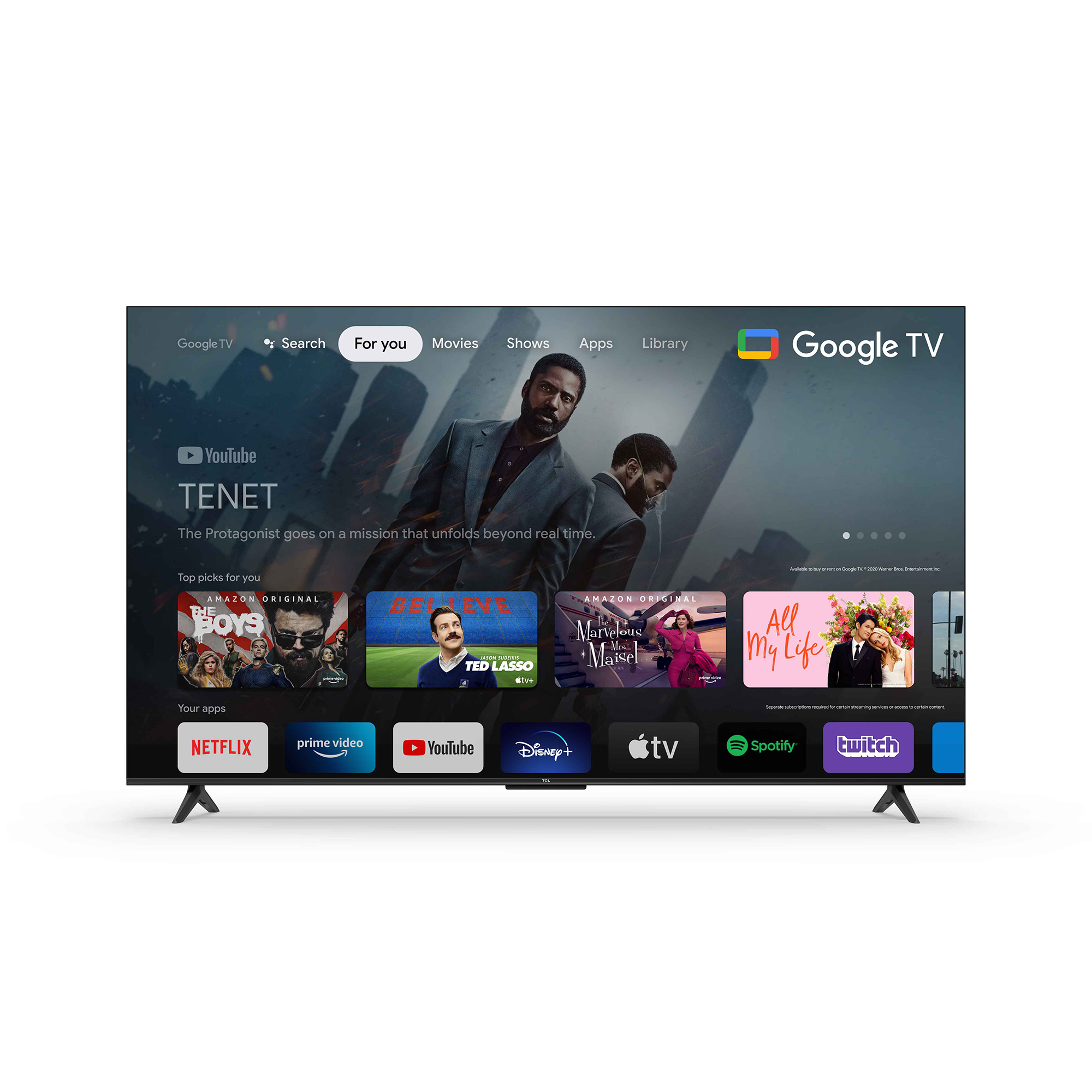TCL 50 colių UHD televizorius „GoogleTV“ DVB-T2/C/S2 H.265 HEVC