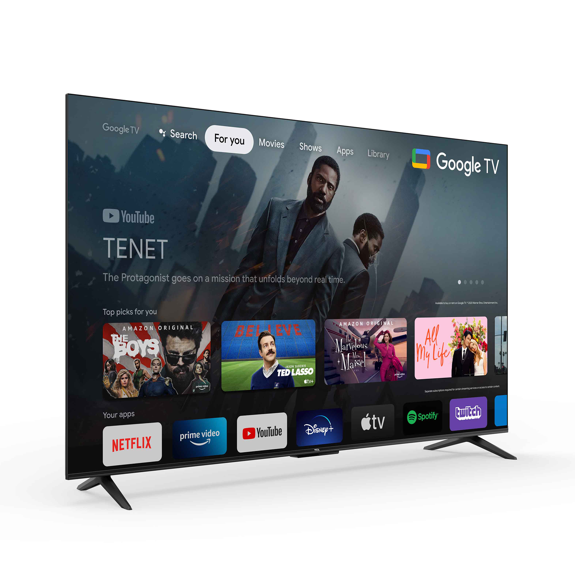 TCL 50 colių UHD televizorius „GoogleTV“ DVB-T2/C/S2 H.265 HEVC