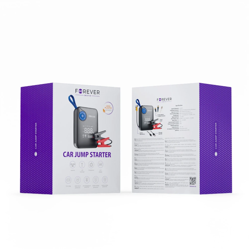 TelForceone Forever jump starter 4in1 JS-400 7200mAh juodas-mėlynas