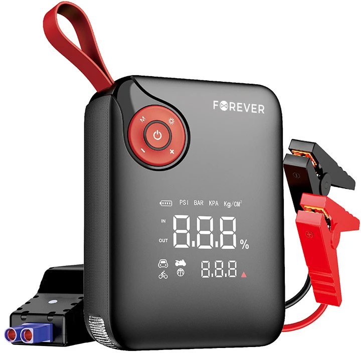 TelForceone Forever jump starter 4in1 JS-400 7200mAh juodas-red