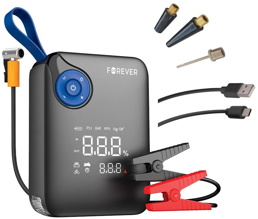 TelForceone Forever jump starter 4in1 JS-400 7200mAh juodas-mėlynas