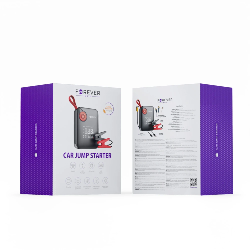 TelForceone Forever jump starter 4in1 JS-400 7200mAh juodas-red