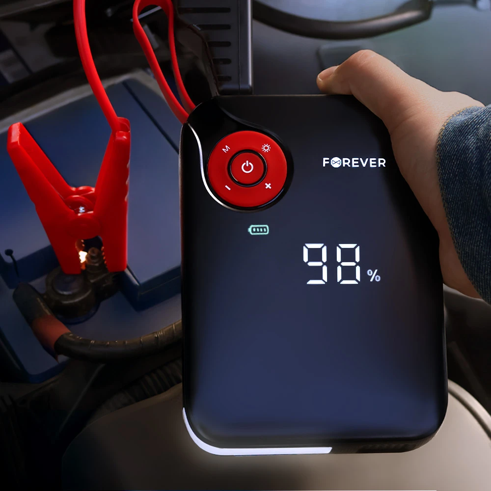 TelForceone Forever jump starter 4in1 JS-400 7200mAh juodas-red