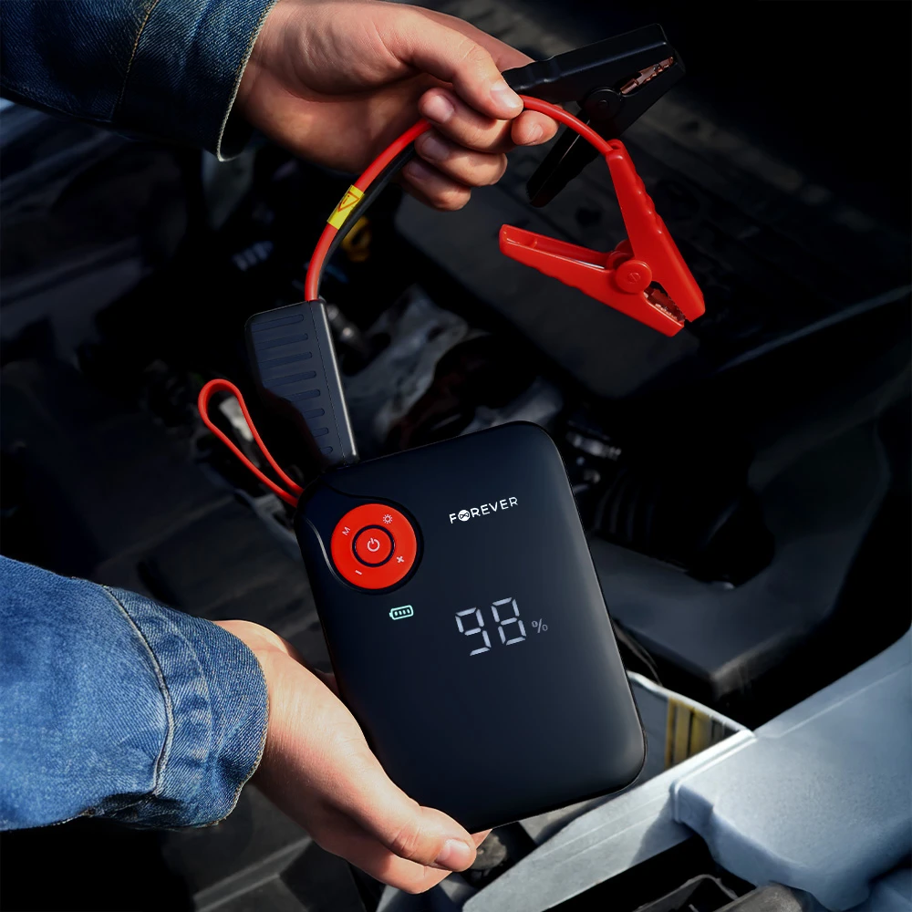 TelForceone Forever jump starter 4in1 JS-400 7200mAh juodas-red