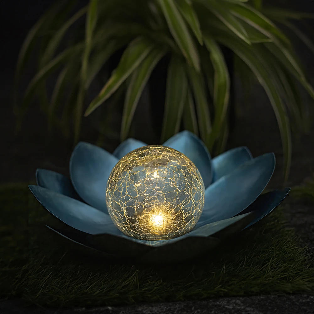 TelForceone SUNARI saulės lempa LED FLS-70 Lotus Flower Mėlyna 3000K 600mAh Ni-MH Forever Light