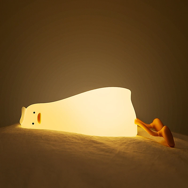 TelForceone LED naktinė lempa LAZY DUCK FNL-01 baltos spalvos silikoninė Forever Light