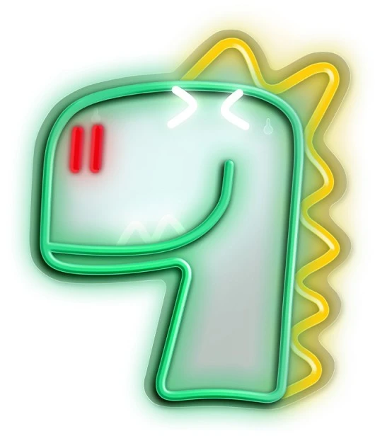 TelForceone Neoninis LED JURASSIC DINO žalias FLNJ02"Forever" šviesiai