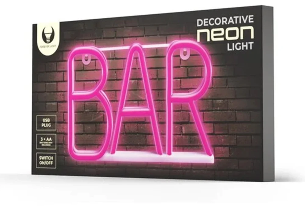 TelForceone NEON LED BAR rožinė Bat + USB FLNE24 Forever Light