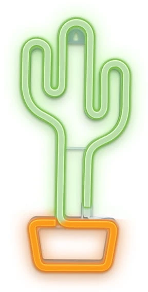 TelForceone Neoninis LED šviestuvas KAKTUSAS oranžinis žalias Šikšnosparnis + USB FLNE02 Forever Light