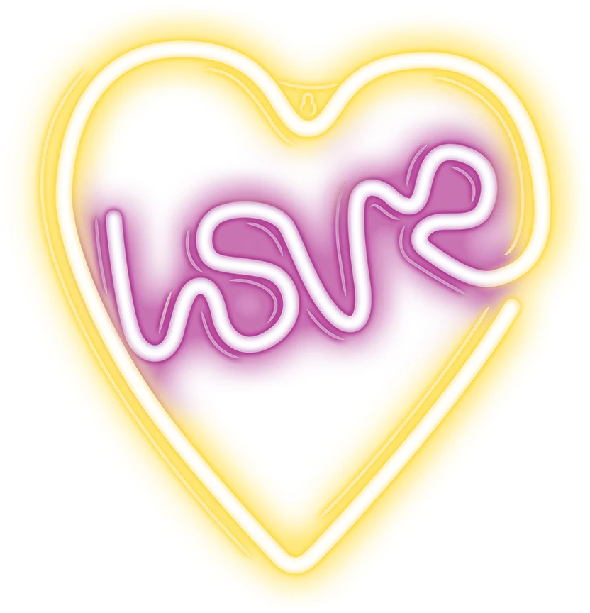 TelForceone Neoninis LED šviestuvas LOVE HEART violetinis baltas NNE02 Neolia