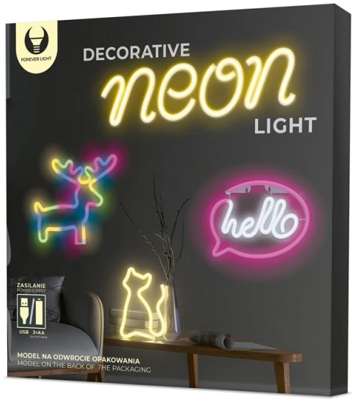 TelForceone Neoninė LED lemputė ELK daugiaspalvė šikšnosparnis + USB FLNE12 Forever Light