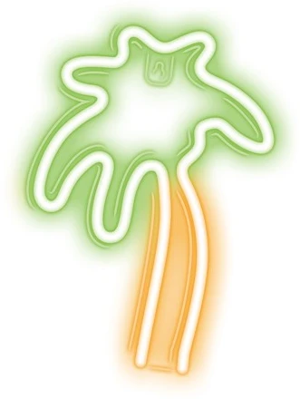 TelForceone Neoninis LED šviestuvas PALM žalias oranžinis NNE04 Neolia
