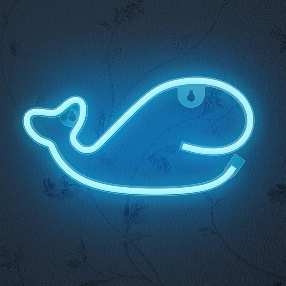 TelForceone Neoninis LED šviestuvas Banginis mėlyna Bat + USB FLNE19 Forever Light