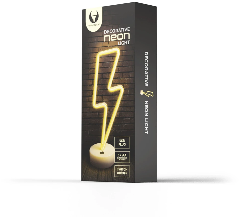 TelForceone Neon LED ant stovelio Žaibas balta FSNE03 Forever Light