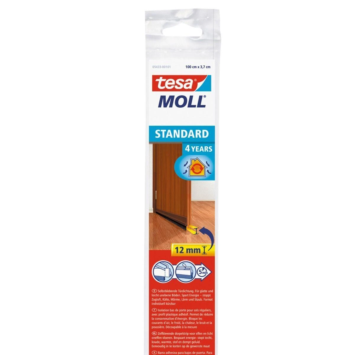 TESA USZCZELKA SZCZOTKOWA POD DRZWI 1m x 37mm BRĄZ