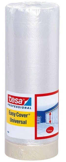 Tesa Folia Apsauginė plėvelė nuo purslų su „malar.easycover“ universalia juosta 17 m: 2600 mm