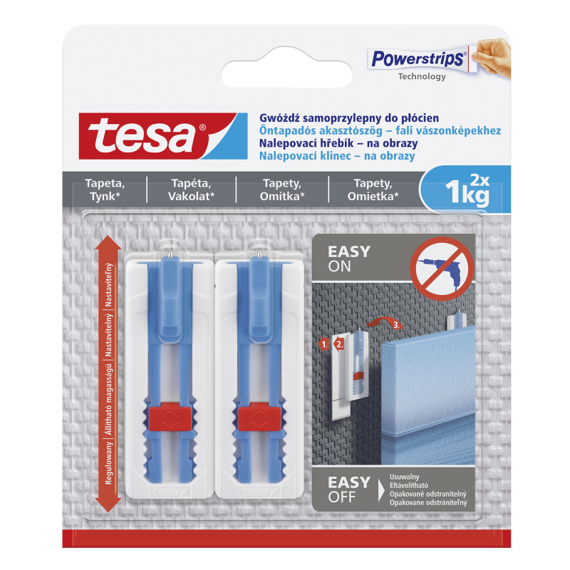 Tesa Gwoździe Lipnios vinys, 2 vnt., <1kg, mediniams rėmams (+3 pl)