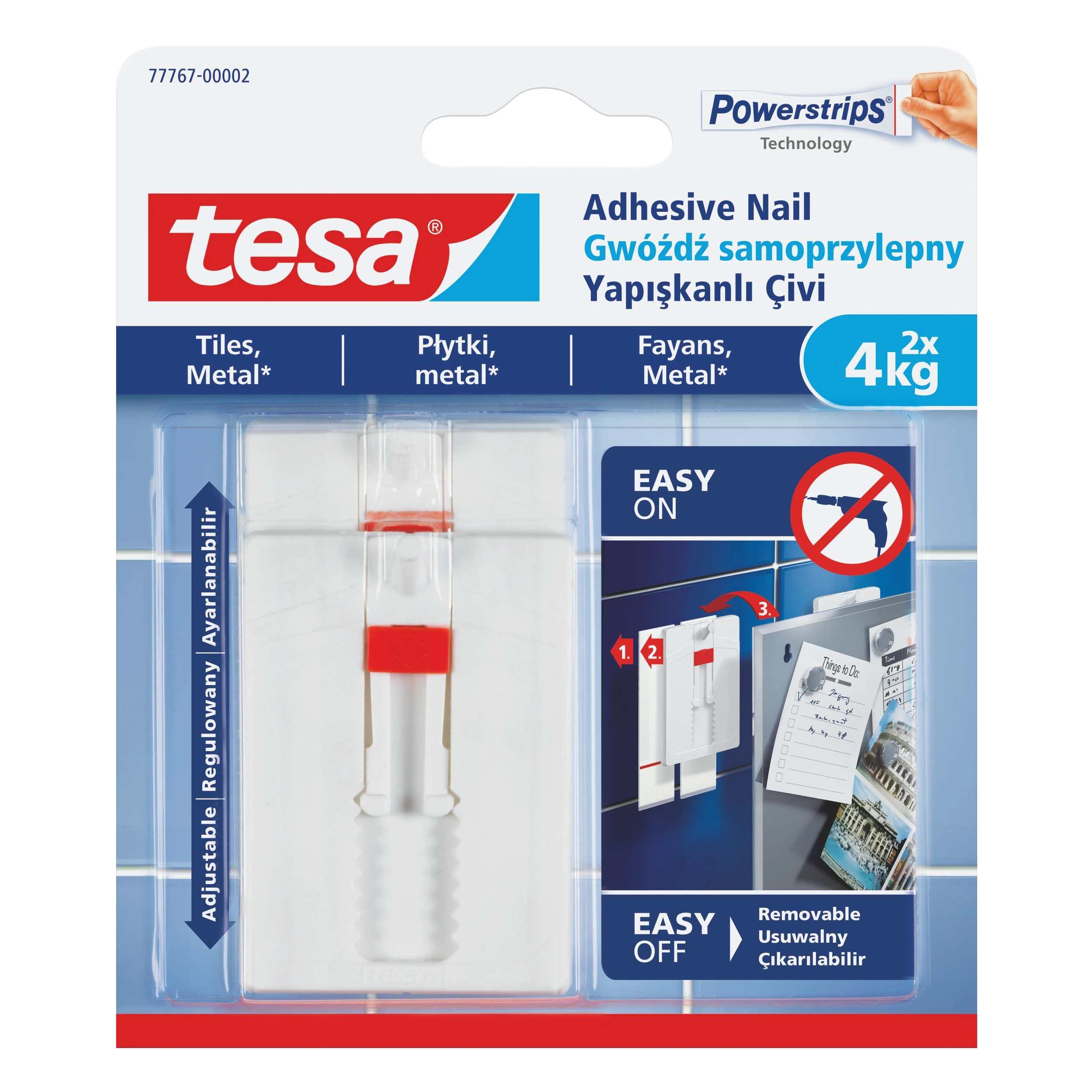 Tesa Gwoździe Savisriegiai vinys, 2 vnt., 4kg, dp(+6pl)(h7776702)[aprašymas cz/sk,pl]