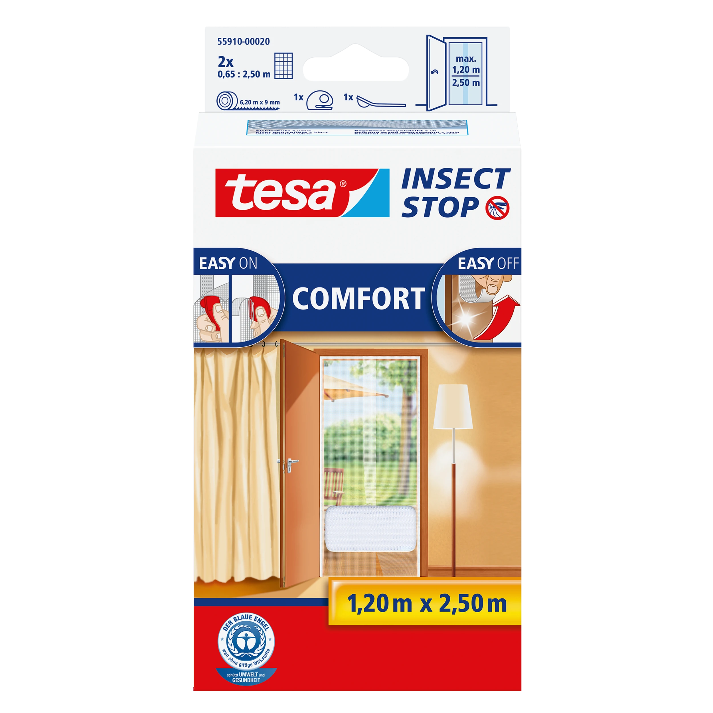 TESA MOSKITIERA DRZWI BALTA 1,2m x 2,5m COMFORT