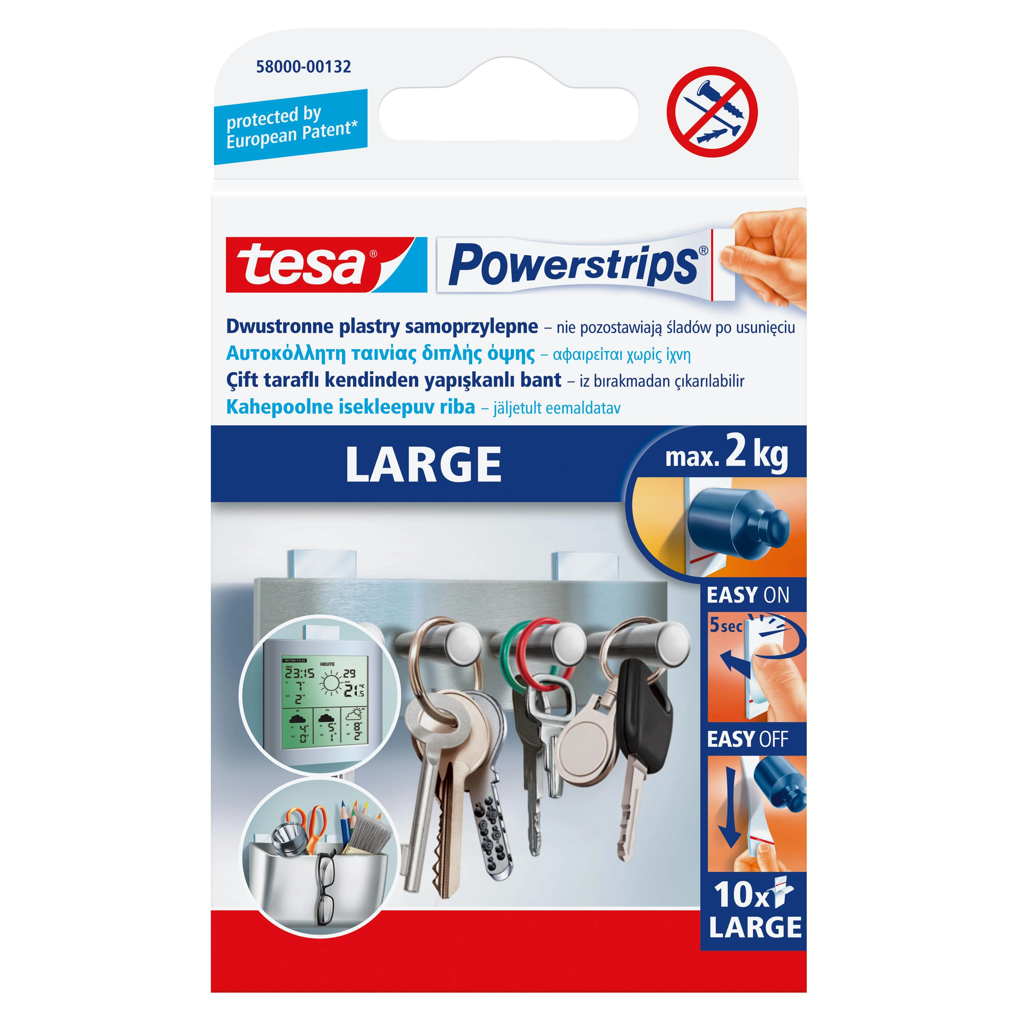 Plastry Lipnios juostelės Tesa Power strips, 5cmx2cm (10) 1114-207