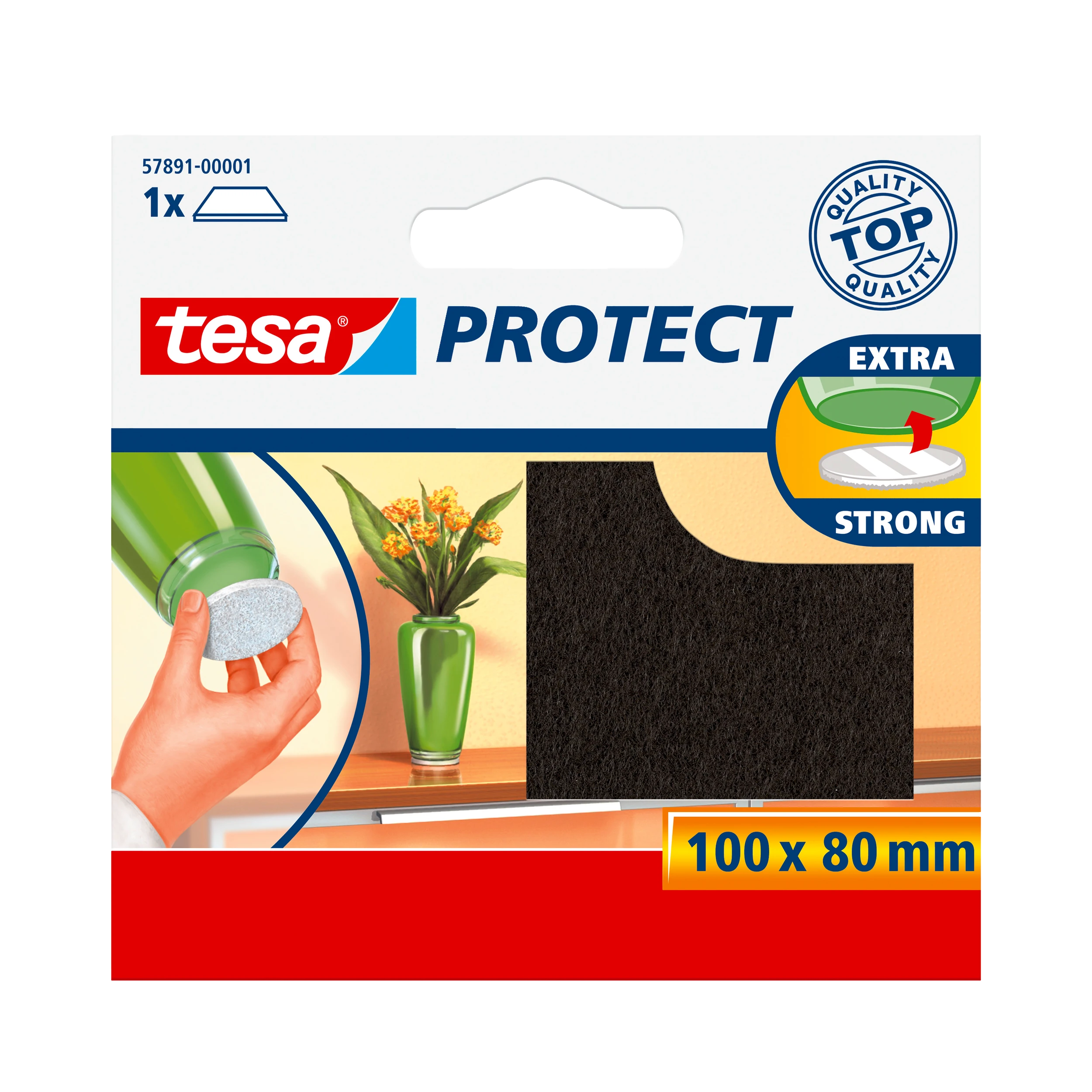 Tesa Podkładka Veltinio padas 100 mm: 80 mm, rudas, 1 vnt.