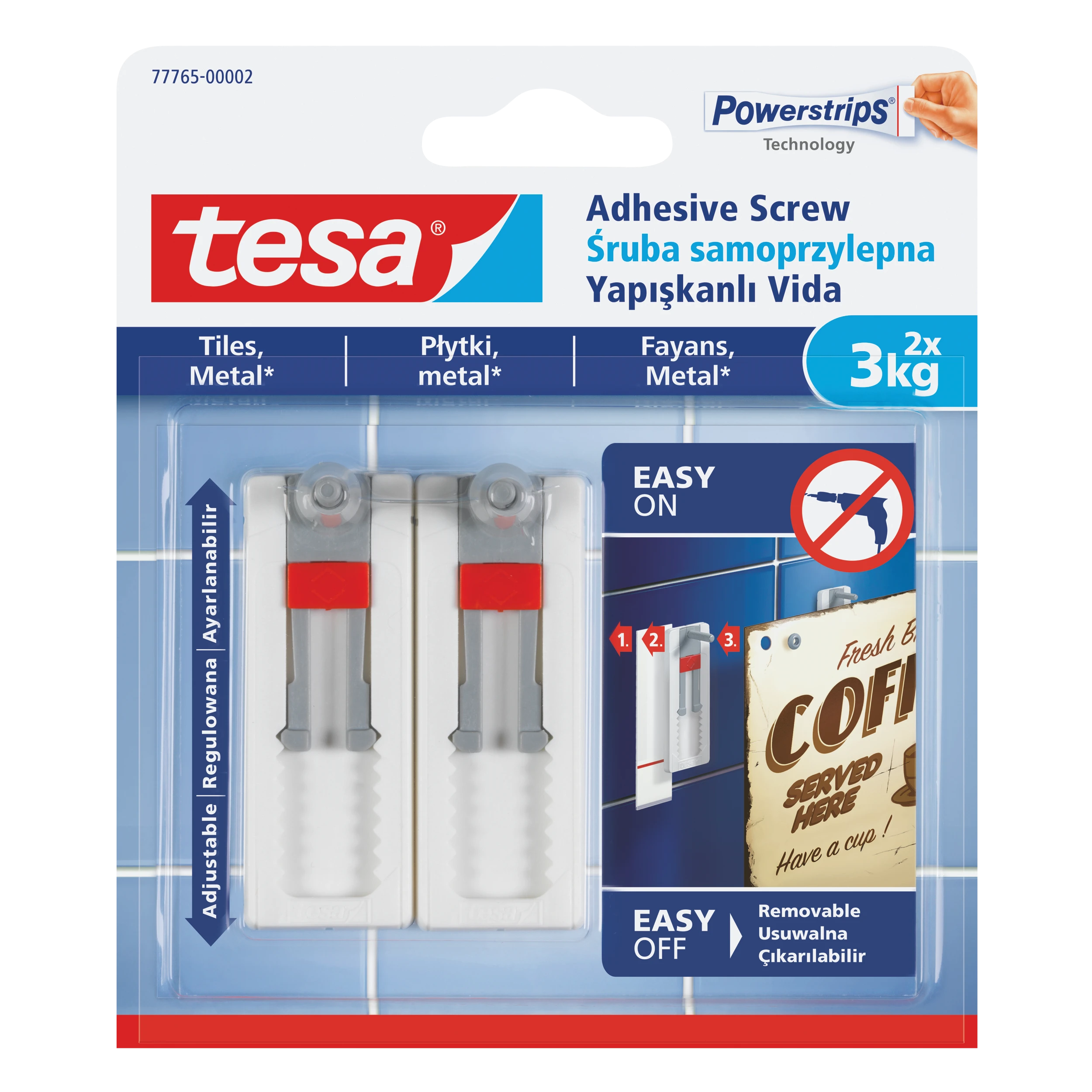 Tesa Lipnūs varžtai, 2vnt, 3kg, dp(+3pl)(h7776502)[aprašymas, juodas, pl]