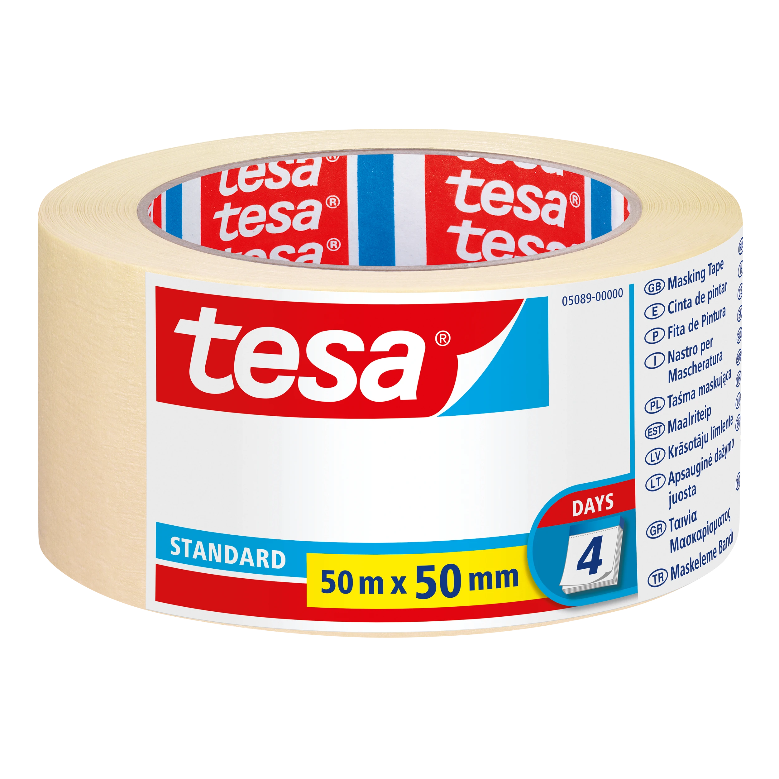 Tesa Taśma Standartinė maskavimo juosta 4 dienos 50 m: 50 mm