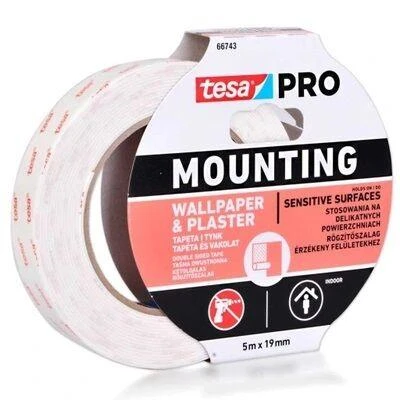 Tesa Taśma Dvipusė skaidri tvirtinimo juosta 5 m: 19 mm pro