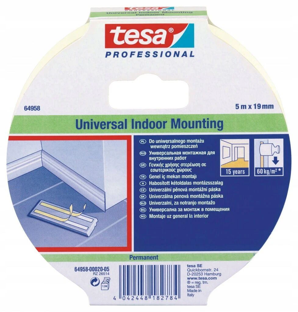 Lipni dvipusė juosta vidaus darbams TESA PRO 5m x 19mm TESA 66958-00007-00