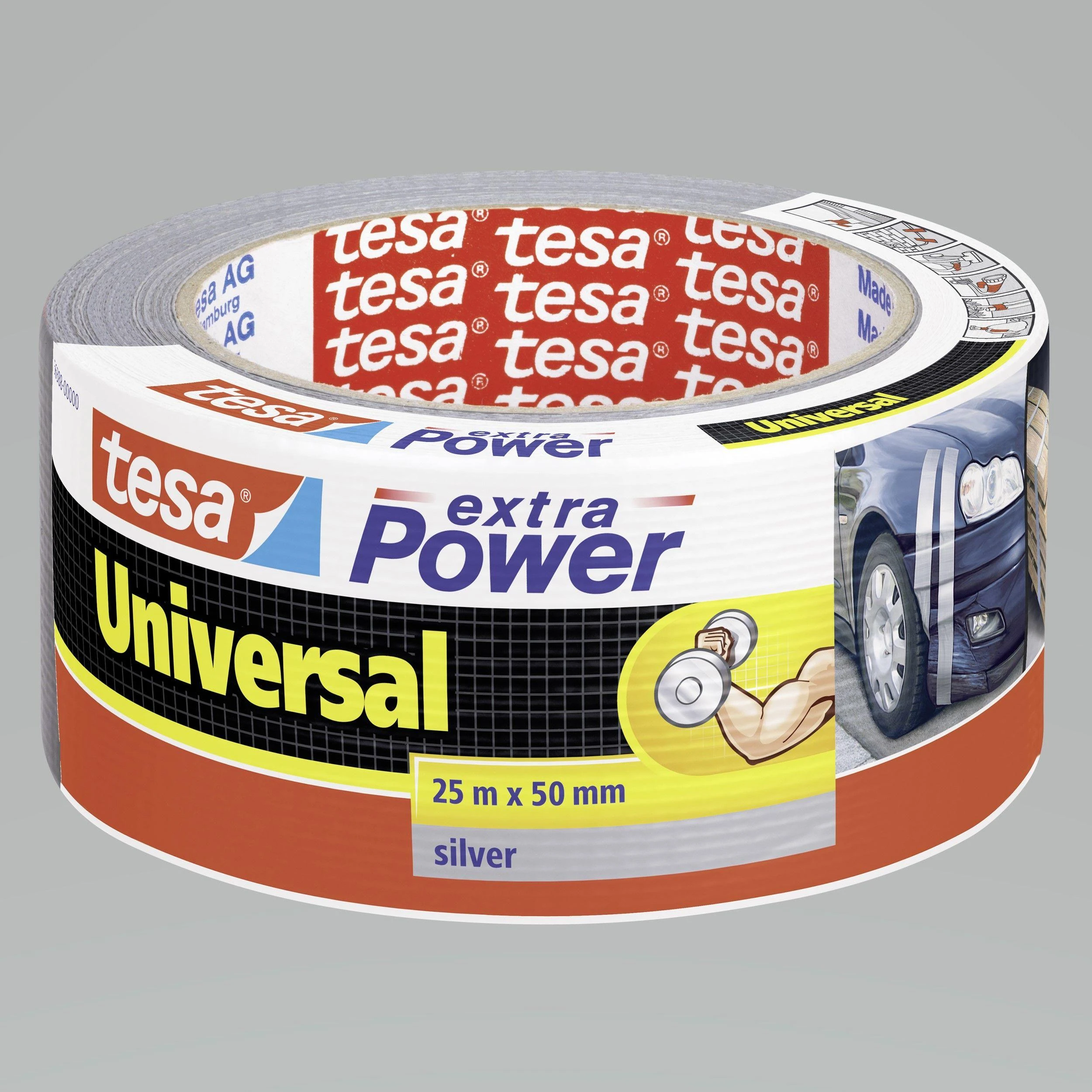 Audinio juosta TESA Extra Power Universal, 50mm x 25m, pilka