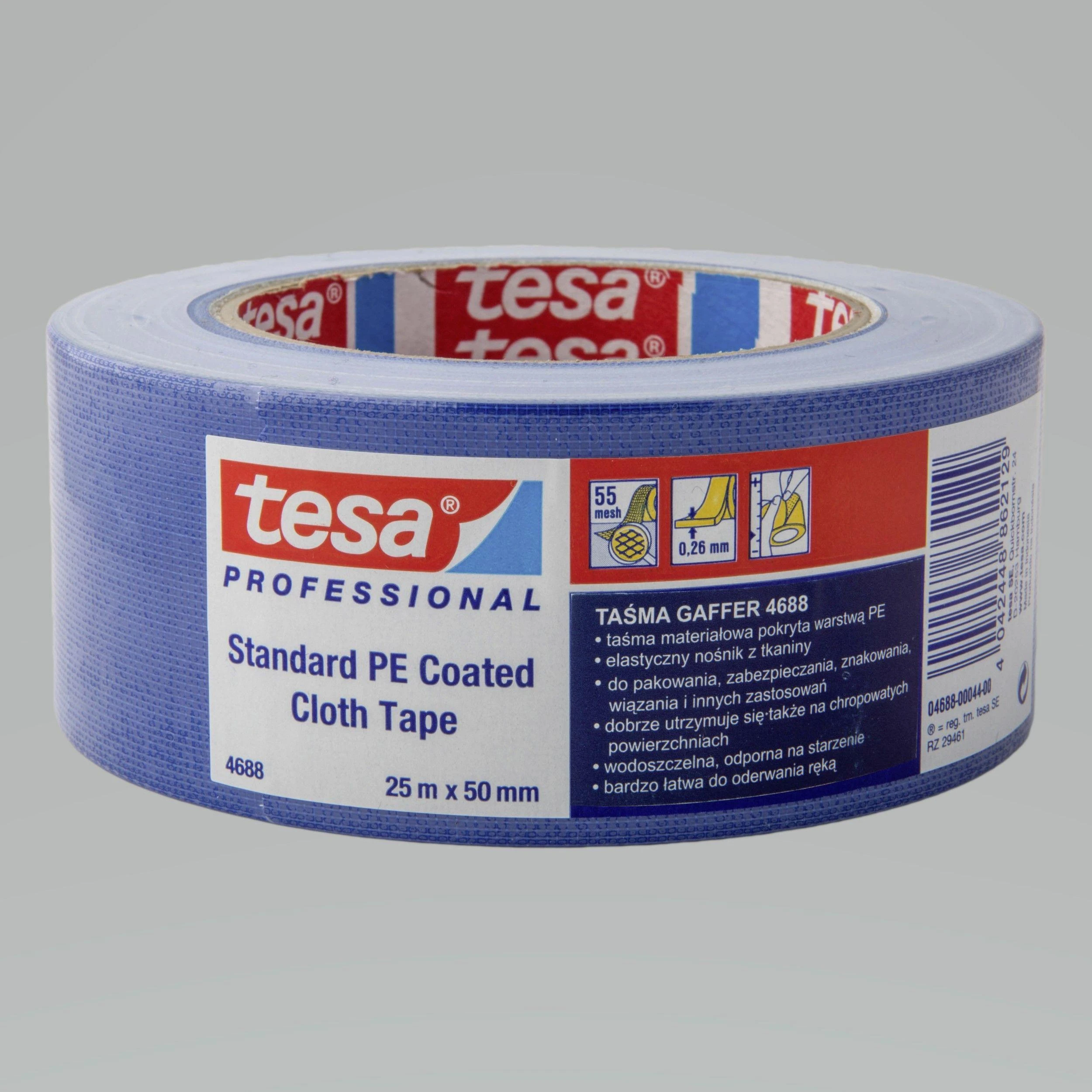 Tesa Taśma 260 gaffer audinio remonto juosta 25 m: 50 mm, mėlyna