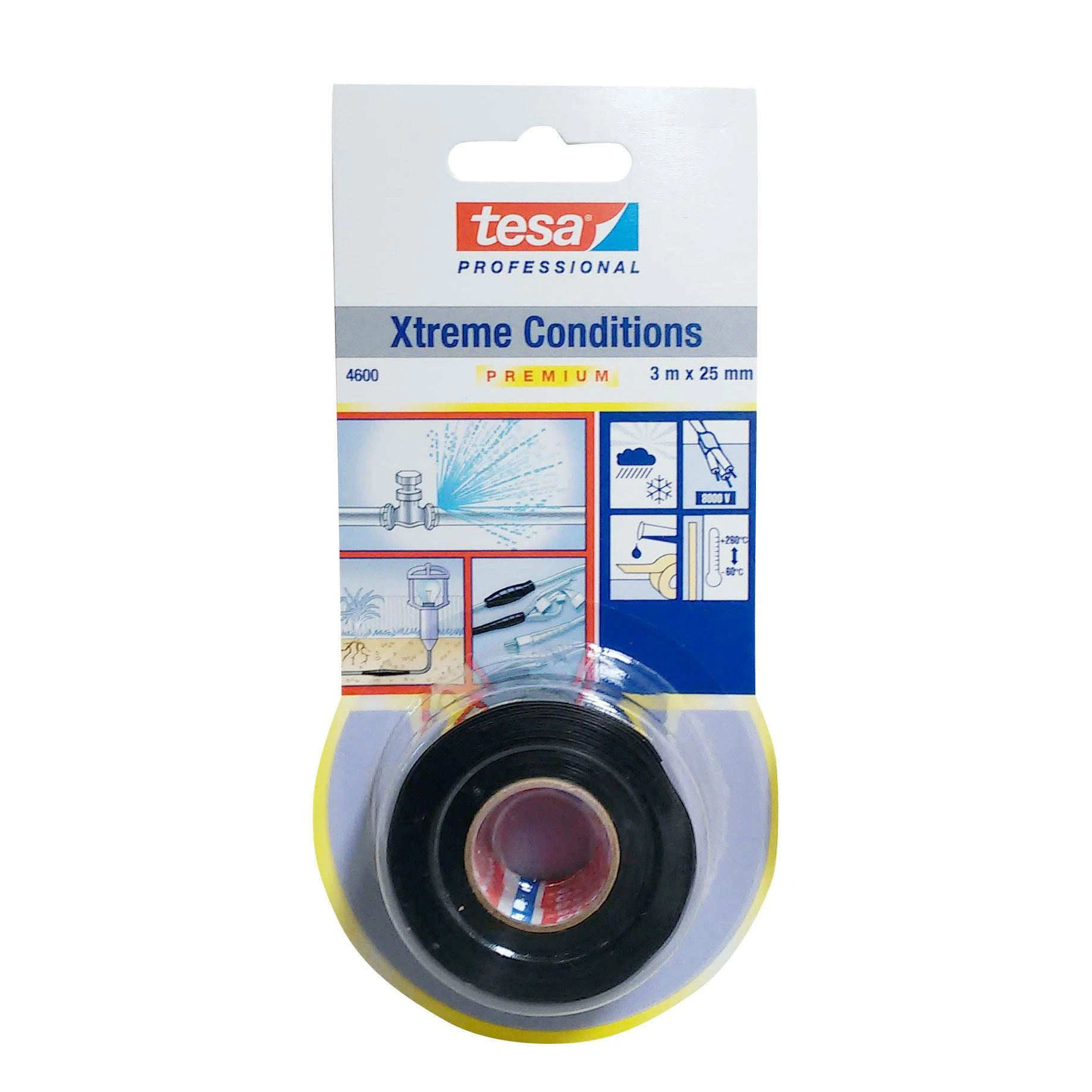 Užsivulkanizuojanti silikoninė juosta TESA XTREME CONDITIONS (juoda) 3m x 25mm 04600-00004-00