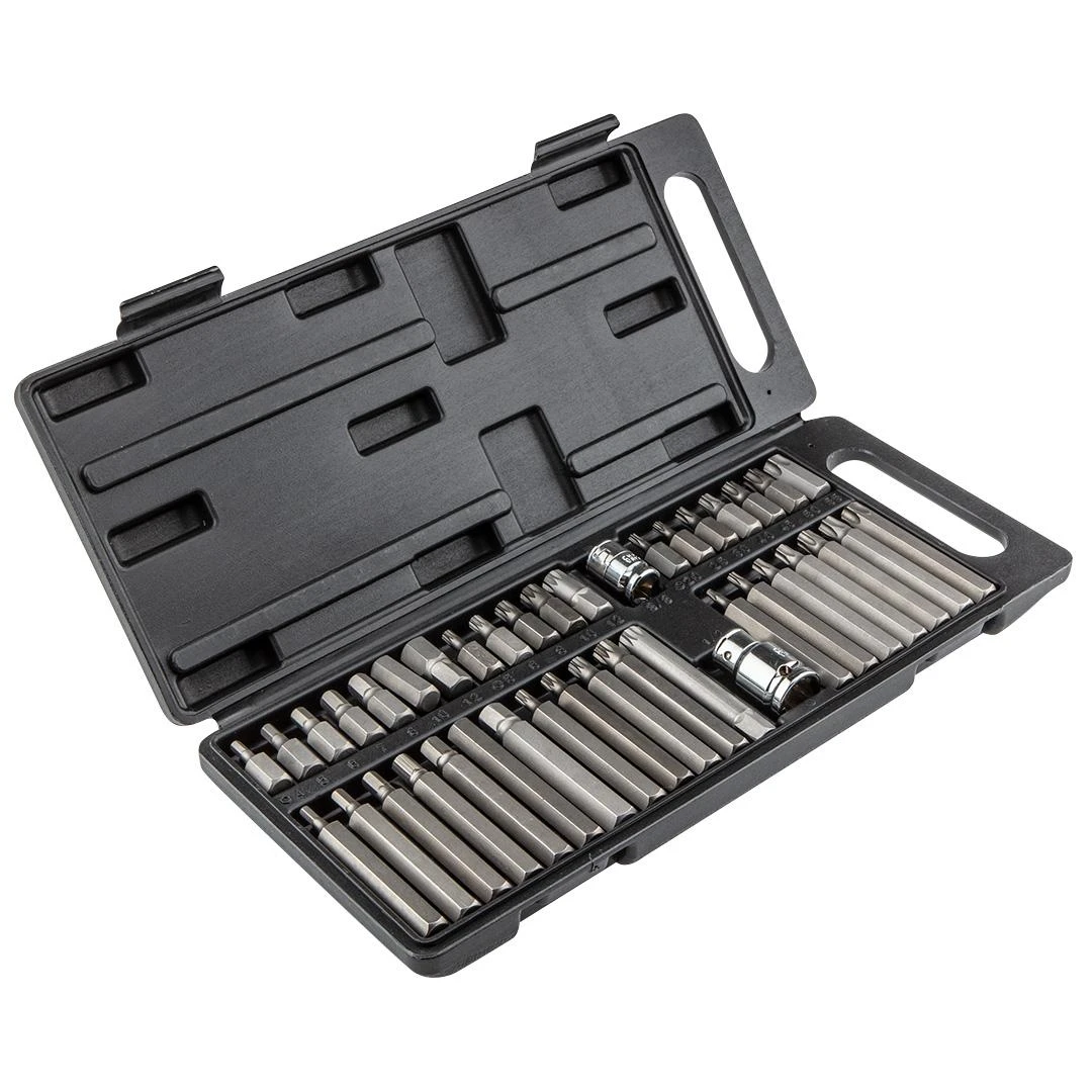 Top Tools Koncówki Spline, Torx, šešiakampiai atsuktuvo antgaliai, 40 vnt. rinkinys