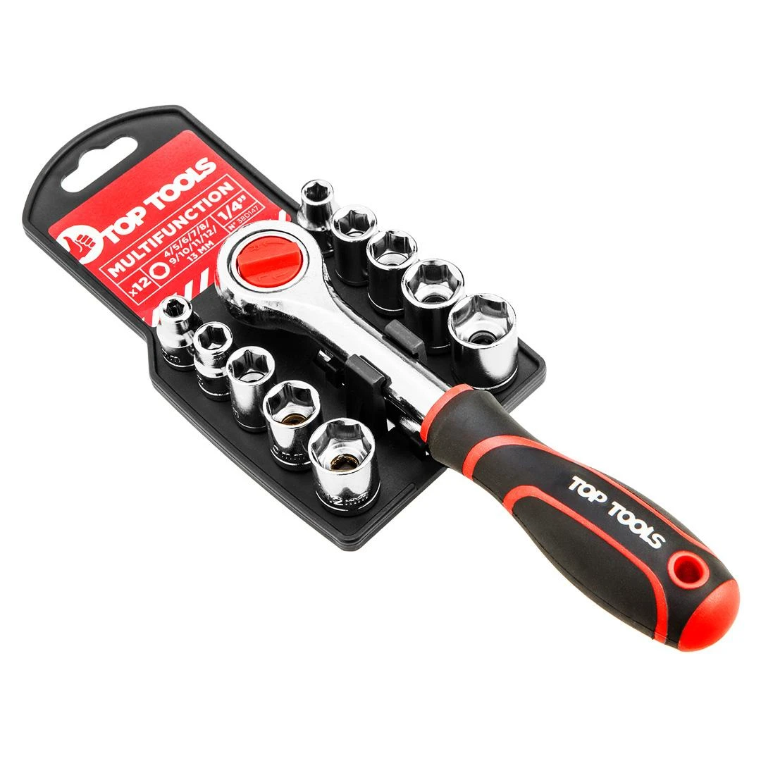 Top Tools Klucze 1/4 colio lizdinių raktų rinkinys, 12 vnt.