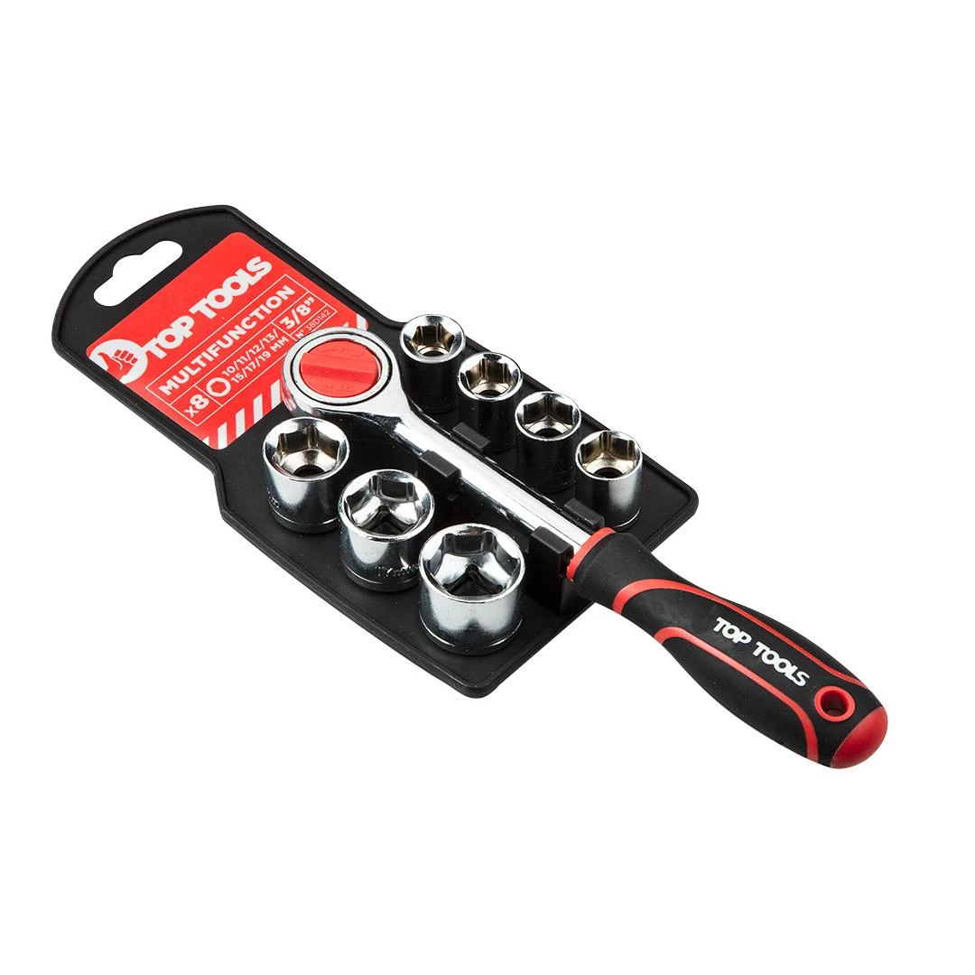 Top Tools Klucze 3/8" lizdinių raktų rinkinys, 8 vnt.