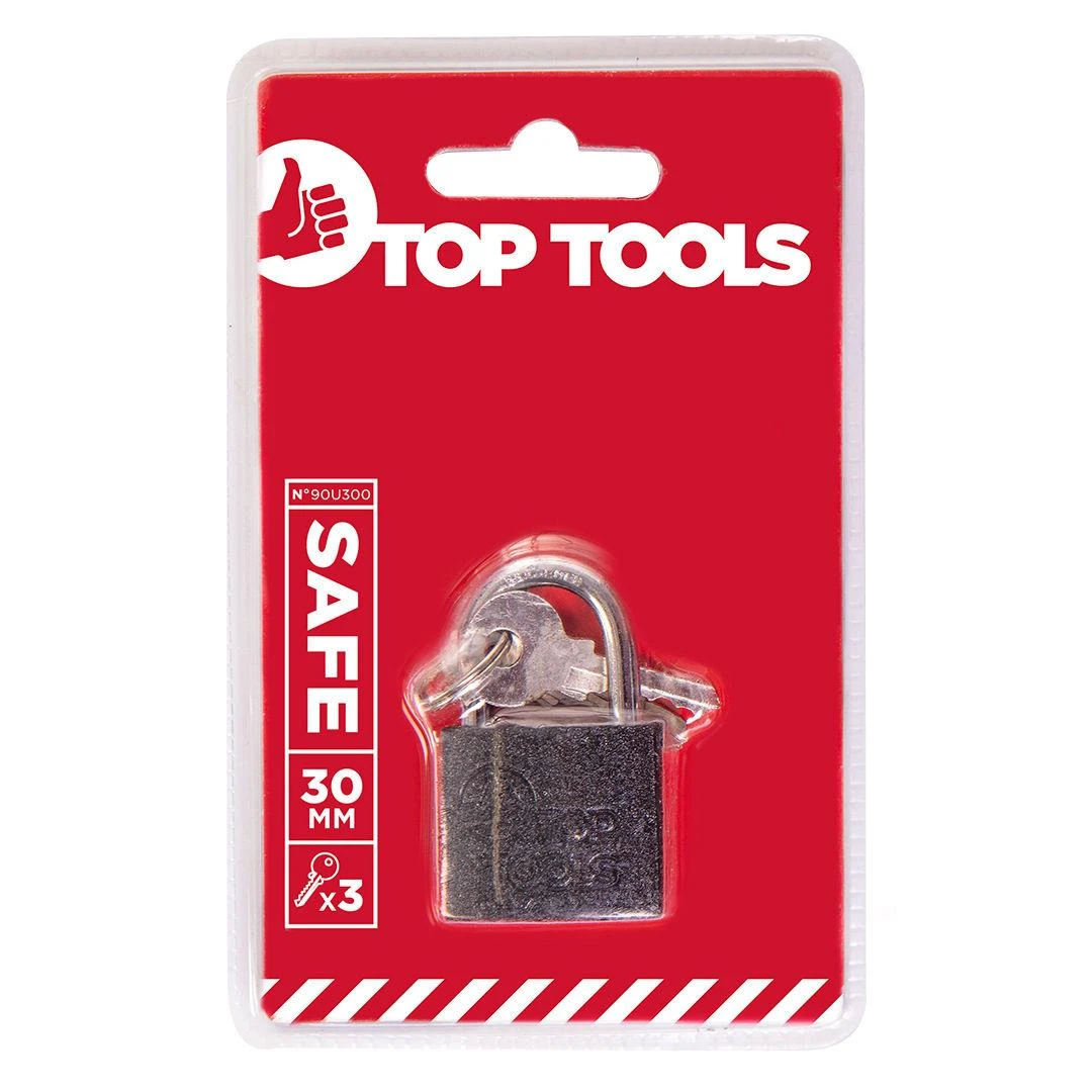 Top Tools Geležinė spyna, 30 mm, 3 raktai