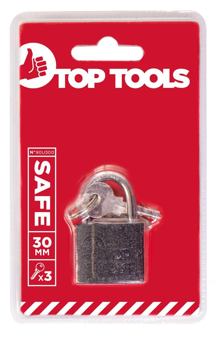 Top Tools Geležinė spyna, 30 mm, 3 raktai