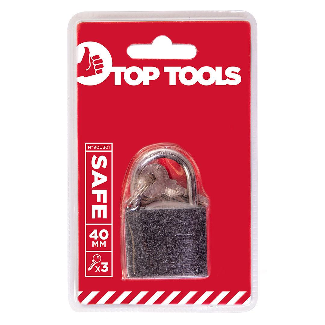 Top Tools Geležinė spyna, 40 mm, 3 raktai