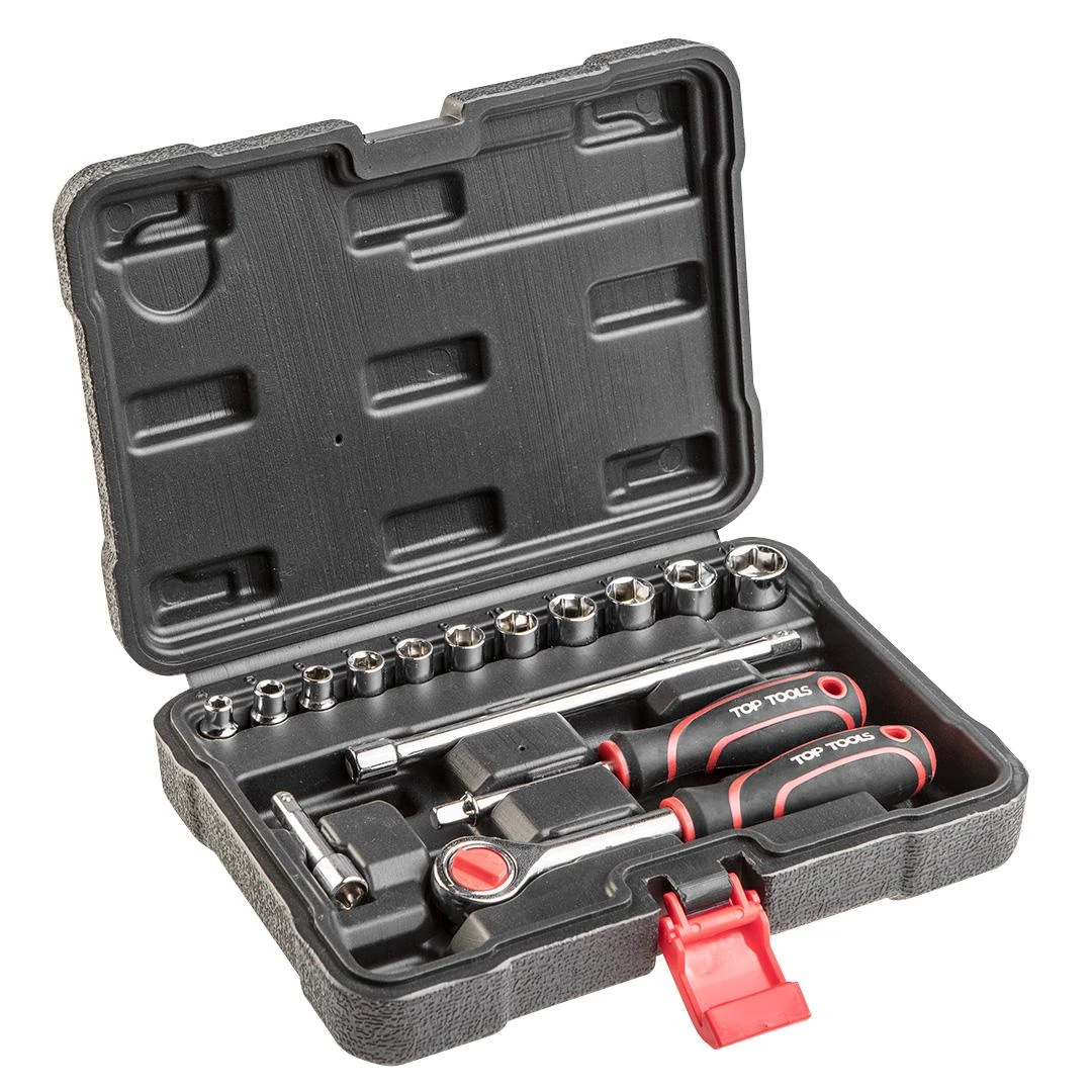 Top Tools Rinkinys 1/4 colio lizdinių raktų rinkinys, 15 vnt.