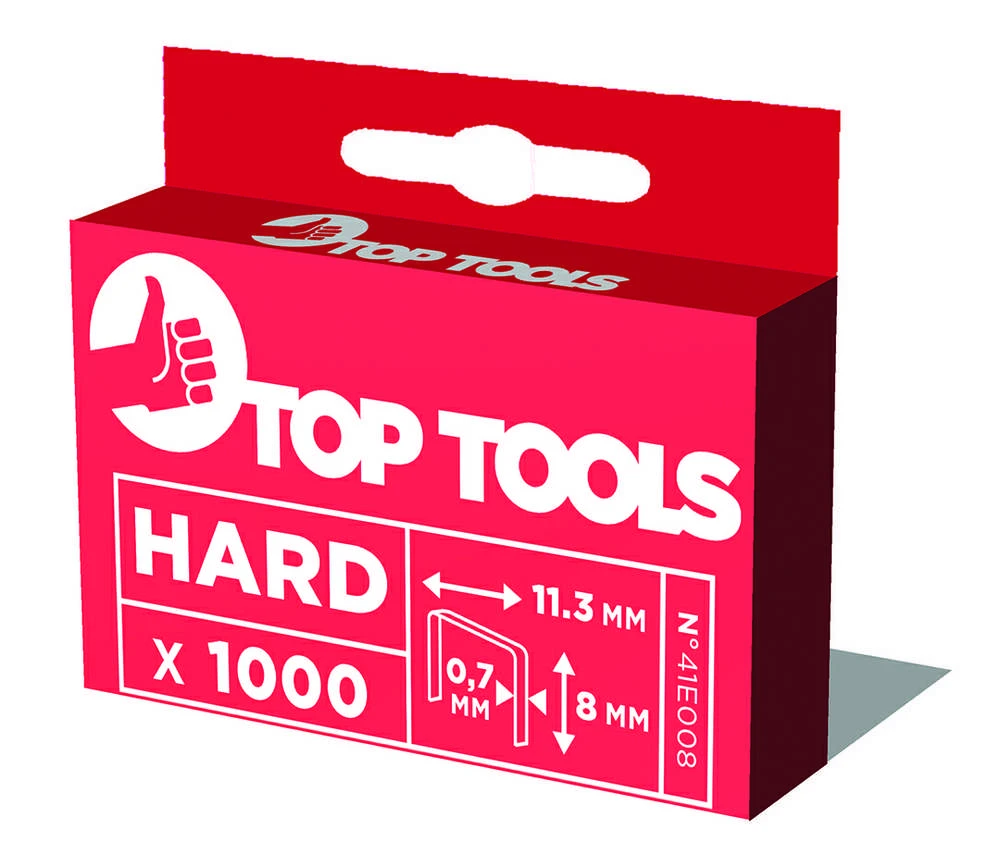 Top Tools Zszywki J tipo sąsagos, 8 mm, 1000 vnt.