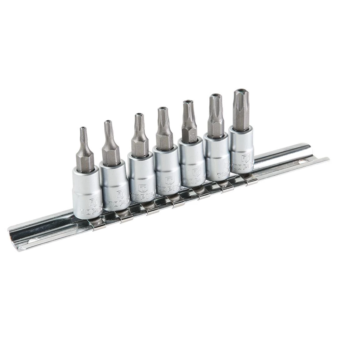 Koncówki Torx antgaliai ant 35 mm lizdo, 7 vnt. rinkinys