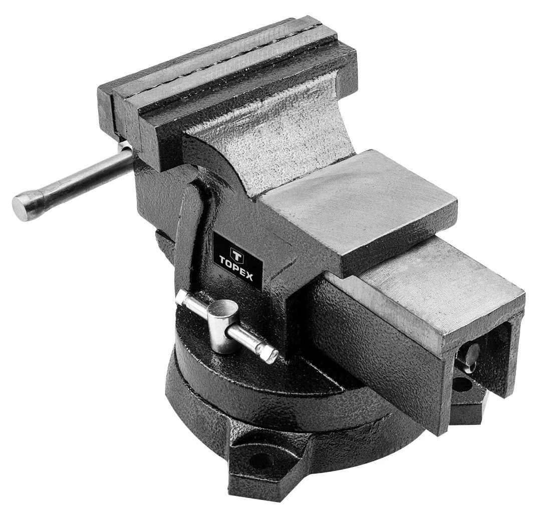 Stalo spaustuvas TOPEX 07A210, 100 mm, besisukantis, su priekalu