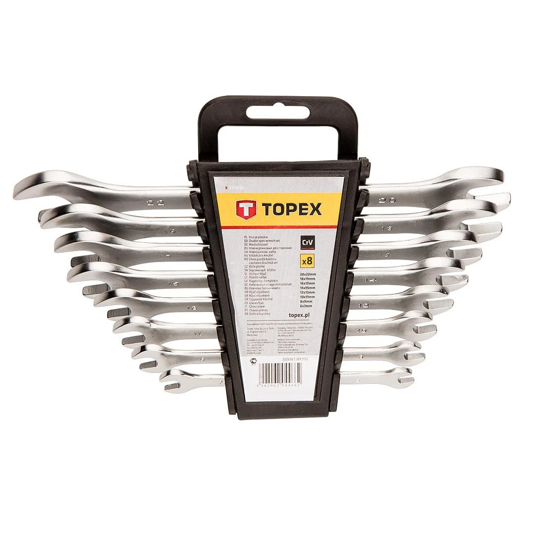 Topex Veržliaraktis atvirais galais 6-22 mm, rinkinyje 8 vnt.