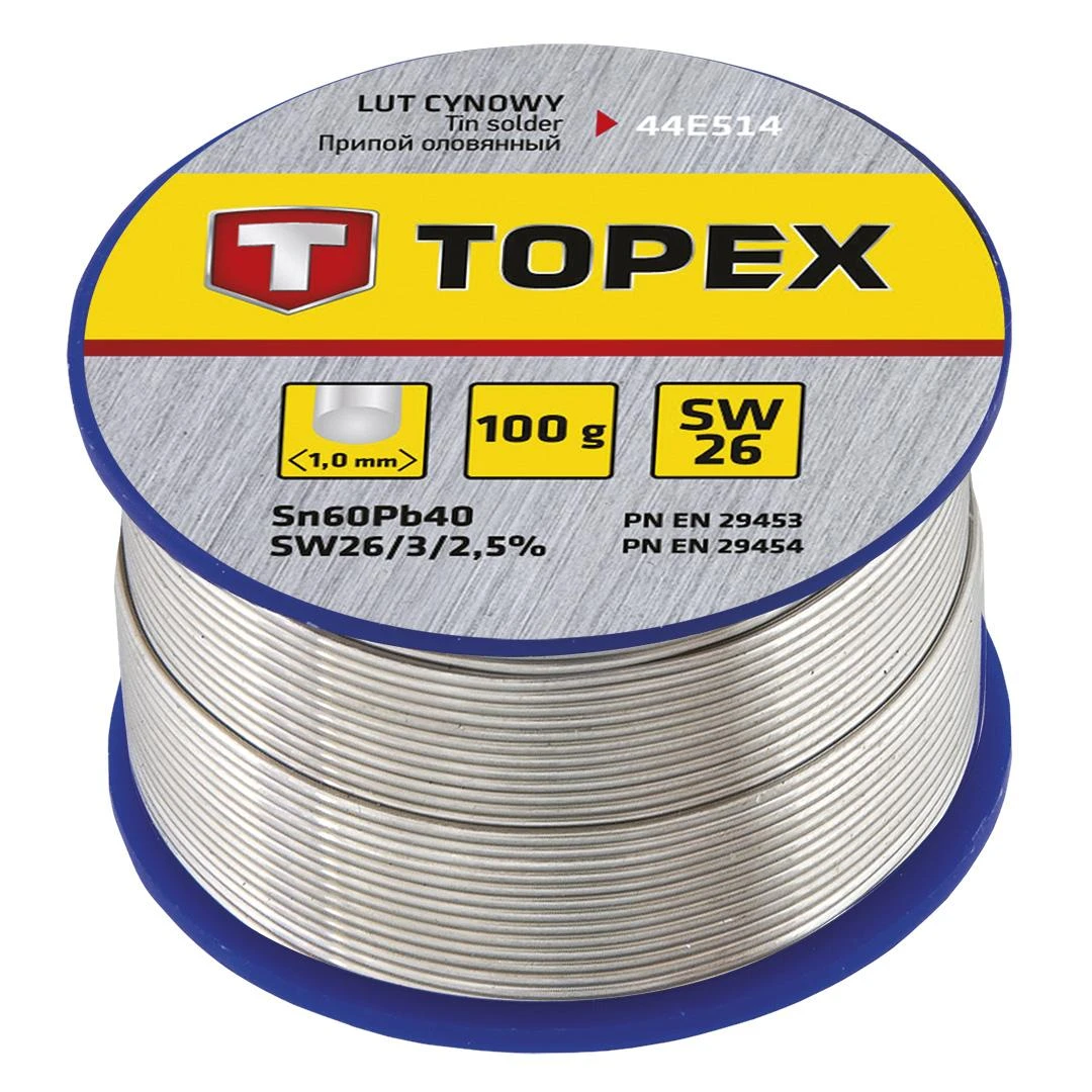 Topex alavo lydmetalis 60% Sn viela 1mm 100g - 44E514