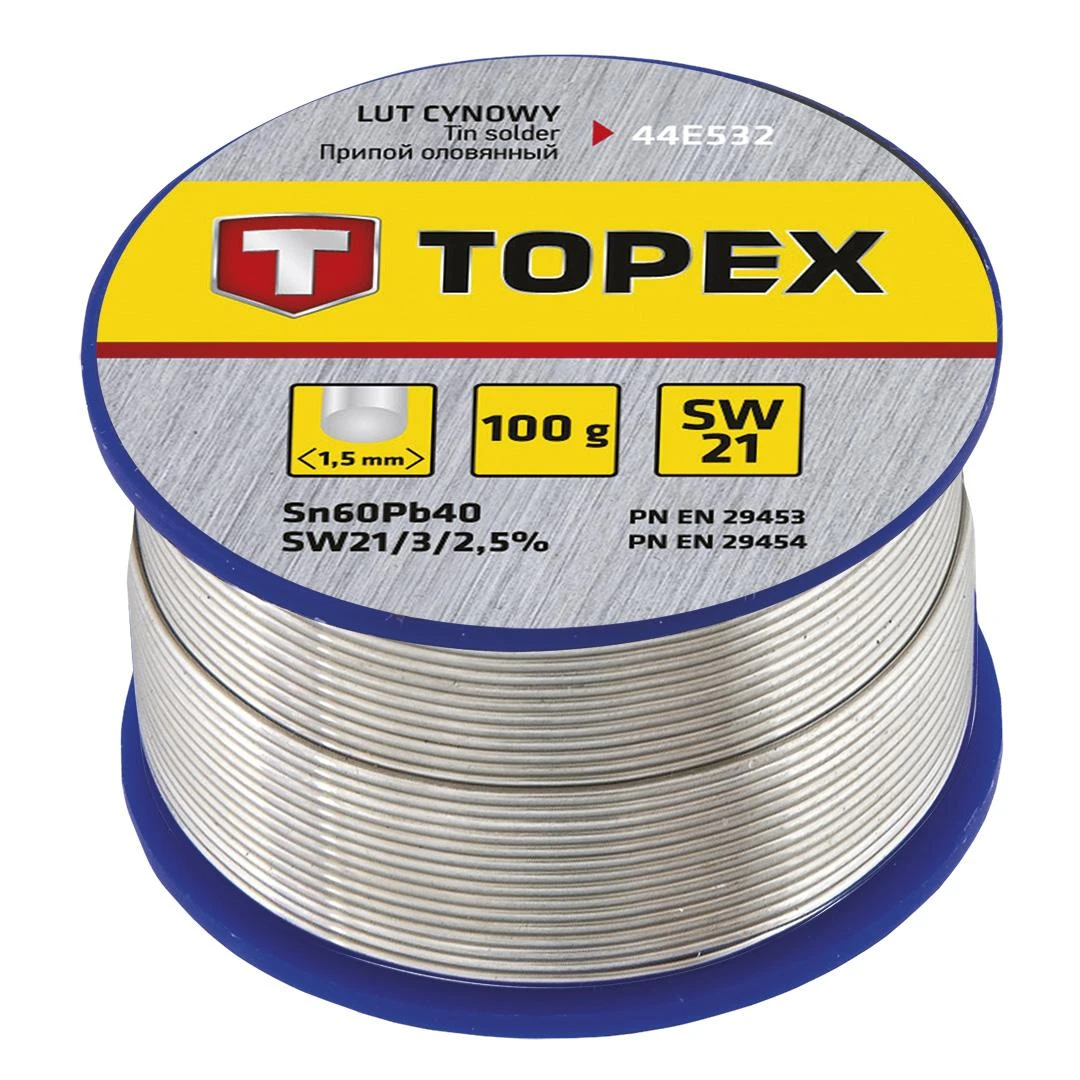 Topex Skardinis lydmetalis 60% Sn, 1,5 mm viela, 100 g