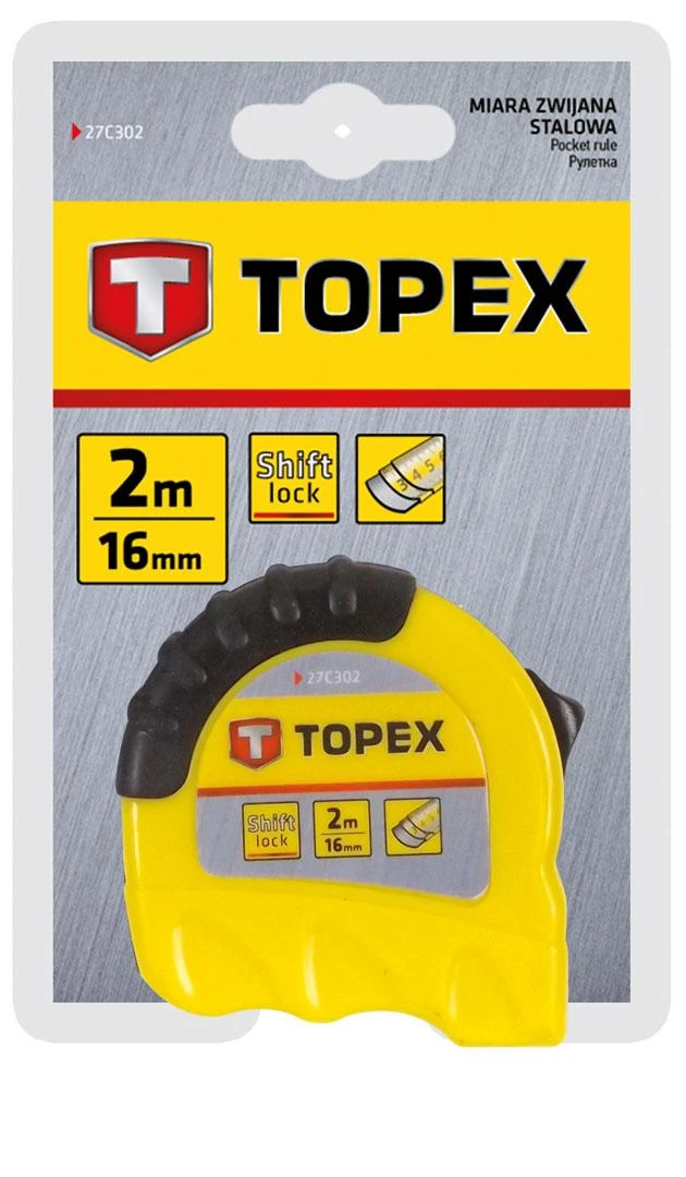 Miara Ruletė gumuota Schift Lock Topex | 2mx16mm