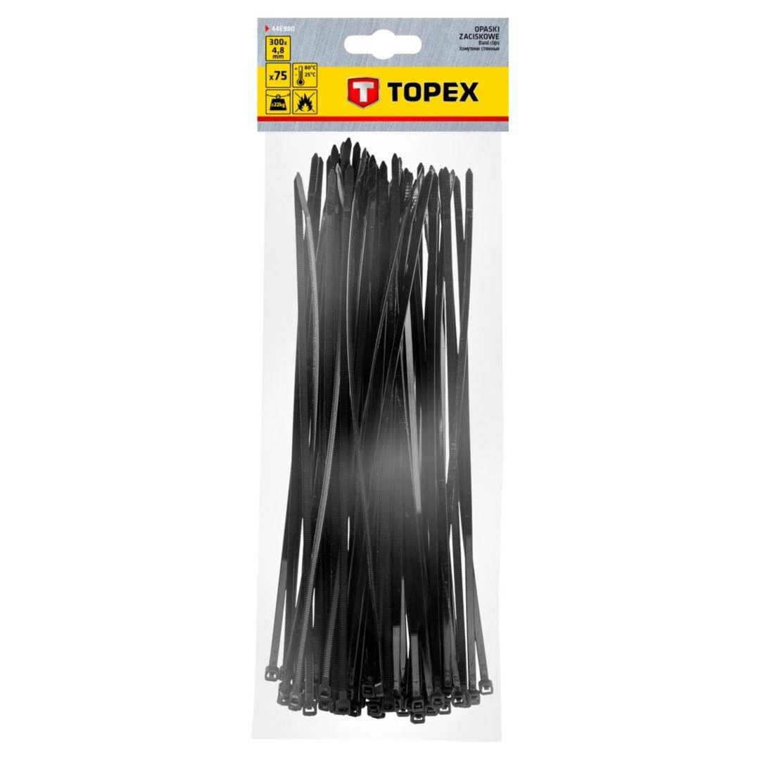 ‎Opaski Kabelių raišteliai 4,8 x 300 mm, 75 vnt., juodi