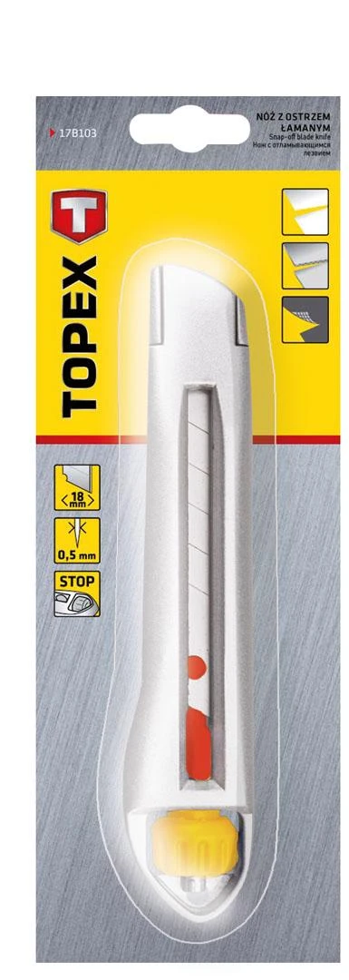 Topex Peilis su lūžusiu ašmenimis 18 mm, metalinis korpusas