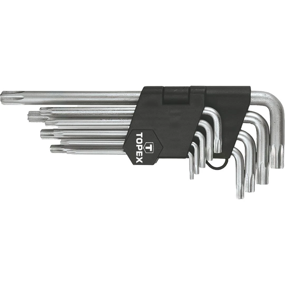 Topex Torx stiebo veržliarakčio komplektas L T10-T50 9vnt.