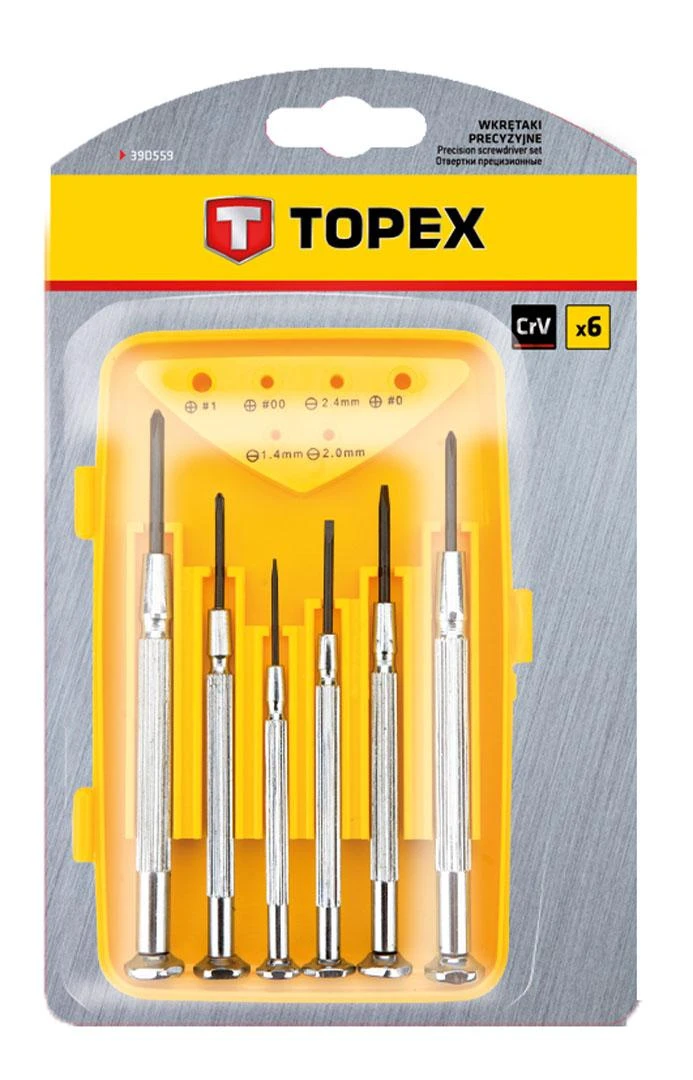 Wkrętaki Topex Precision atsuktuvai, rinkinyje 6 vnt. - 39D559